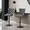 Leovsnove Aged and Retro PU Swivel Barstools Adjusatble Seat Height from 26-33 Inch, Modern Bar Stools with Backs Comfortable Tufted,Set of 2 - 2 of 4