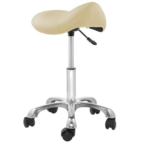 Saloniture Ergonomic Saddle Stool - Adjustable Hydraulic Seat, Rolling  Salon Chair With Swivel Wheels - Cream : Target