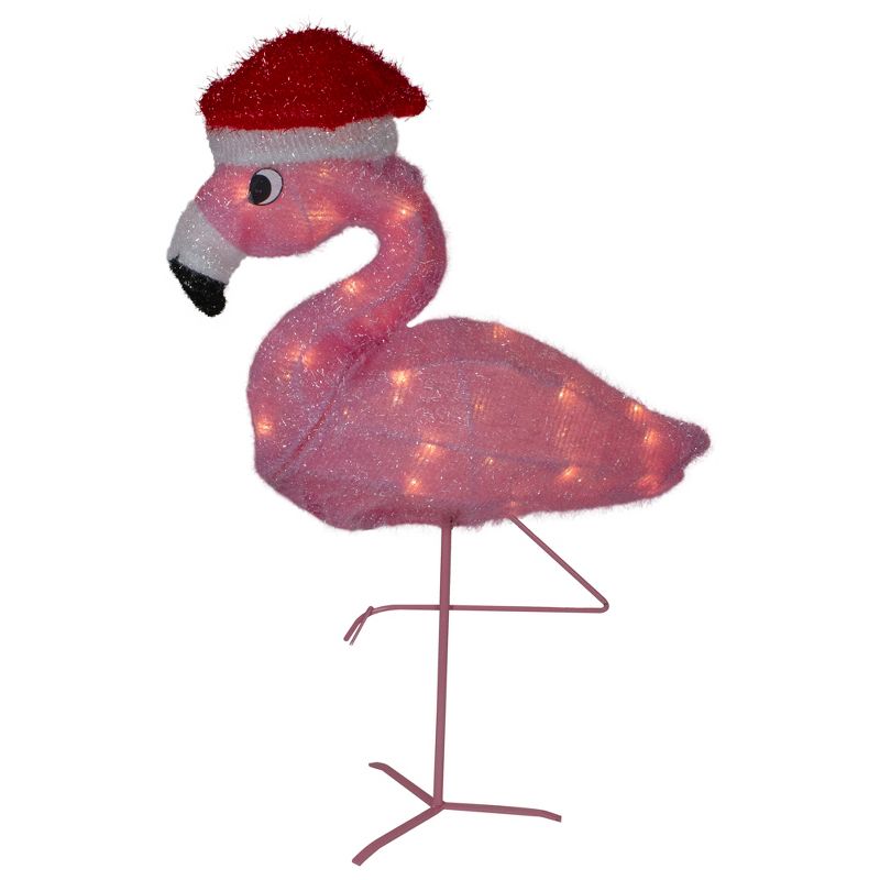 Northlight 24" Pink Flamingo in Santa Hat Outdoor Christmas Decoration, 5 of 6