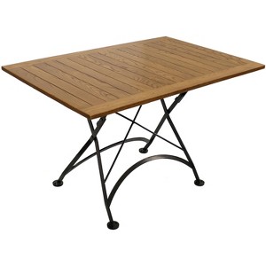 Sunnydaze Chestnut Wood Large Folding Patio Family Dining Table - 31" - Brown - 1 of 4