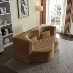 KWPZQEB 2-in-1 Folding Sofa Bed with 2 Pillows, Loveseat Sofa, Boneless Convertible Sleeper Sofa Bed Full Size, Floor Couch & Sleeping Mattress - 1 of 4