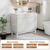 ROOMTEC 24 in. Bathroom Vanity with Ceramic Sink, Mid-Century Cabinet with 2 Soft-Close Doors, Freestanding, Wood Grain Laminate, Walnut - 2 of 4