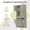 67" Tall Storage Cabinet with 2 Doors, Adjustable Shelves and Large Flip-Out Basket, Bathroom Cabinet for Living Room or Dining Room-Tanpinhause - 4 of 4