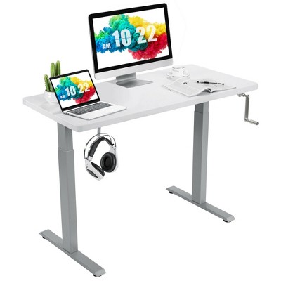 Tangkula 48" Sit to Stand Desk Adjustable Standing Workstation w/ Crank