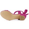 Allegra K Women's Back to College Open Toe Ankle Tie Back Block Heels Sandals - 4 of 4
