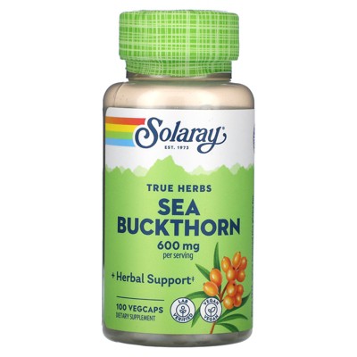 Solaray True Herbs, Sea Buckthorn, 100 VegCaps (300 mg per Capsule)