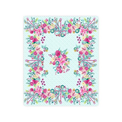 Boho Christmas Multicolor Floral Rectangular Fabric Tablecloth