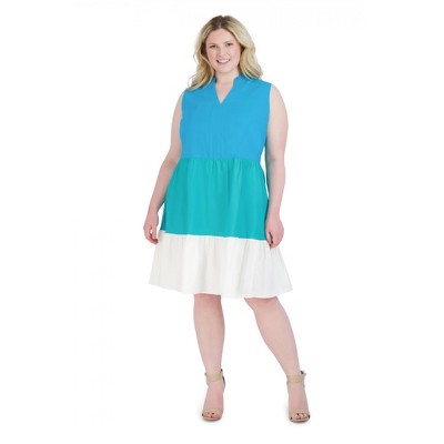 sandra darren color block dress