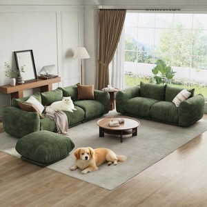 Modular Sofa Set, Chenille Cloud Couch, Deep Seat Boneless Couch for Living Room, Small Space - 1 of 4