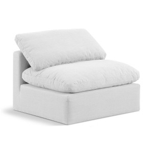 Meridian Furniture,Indulge Linen Textured Fabric Armless Chair - 1 of 4