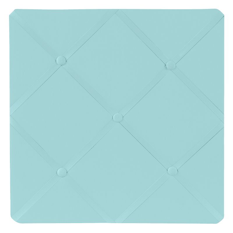 Sweet Jojo Designs Boy or Girl Gender Neutral Unisex Fabric Photo Memo Board Solid Turquoise, 1 of 4