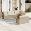 vidaXL 8 Piece Patio Sofa Set with Cushions - Beige Without Table - 2 of 4