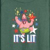 Women's - SpongeBob SquarePants - Lit Fireworks Patrick Lightweight French Terry Wide Neck Long Sleeve Shirt - 2 of 4