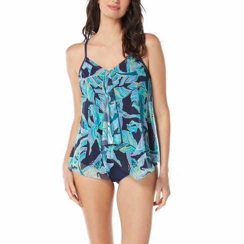 Beach House Swim Kerry Mesh Layer Underwire Tankini Top, 12, Admiral ...