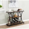 NicBex Mobile Kitchen Island Cart Metal Frame Kitchen Storage Cabinets with 3 Tier Shelves and Bottles Rack for Kitchen - 3 of 4