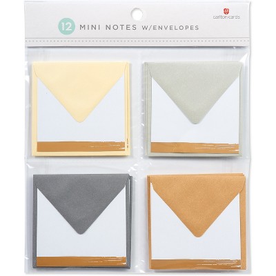 12ct Blank Mini Note Cards Neutral Colors