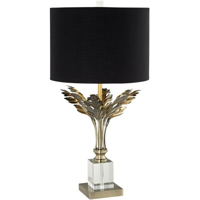 black and brass table lamp