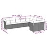 vidaXL 9 Piece Patio Sofa Set with Cushions Black Poly Rattan - Black and Cream Without Table - 3 of 4