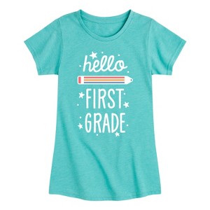 Girls' - Instant Message - Hello First Grade Fitted Short Sleeve Graphic T-Shirt - 1 of 4