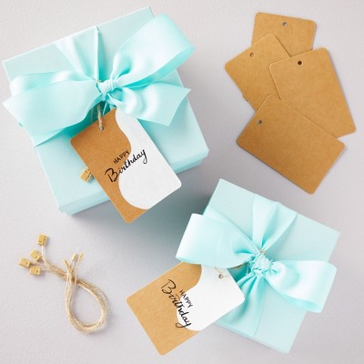 Large Brown Kraft Paper Gift Tags with Jute Strings, 2 x 4 Inches, Pack of 200