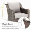 POCASSY Brown Wicker Outdoor Chairs,Patio Lounge Club Chairs Set of 2 with All Weather Resistant Deep Seat High Back, Patio Furniture Chairs - 4 of 4