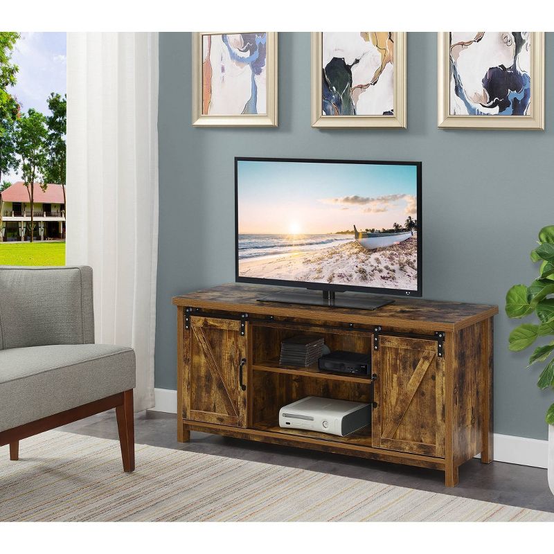 Blake Barn Door TV Stand for TVs up to 55" with Shelves and Sliding Cabinets - Breighton Home, 3 of 8