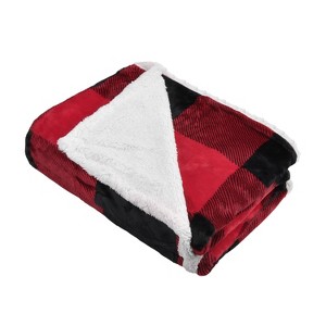 Catalonia Plaid Fleece Throw Blanket, Super Soft Warm Snuggle Christmas Holiday Throws for Couch Cabin Decro, Checkered, 50x60 inches - 1 of 4