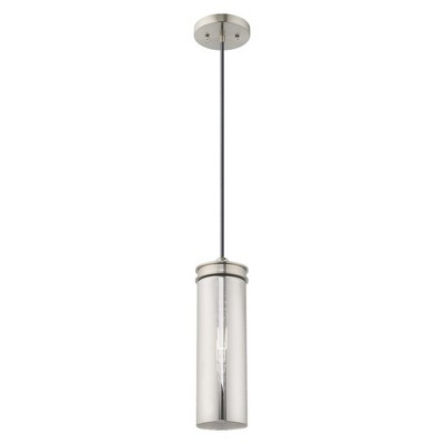 Sleek Smoke Glass Mini Pendant with Brushed Nickel Finish