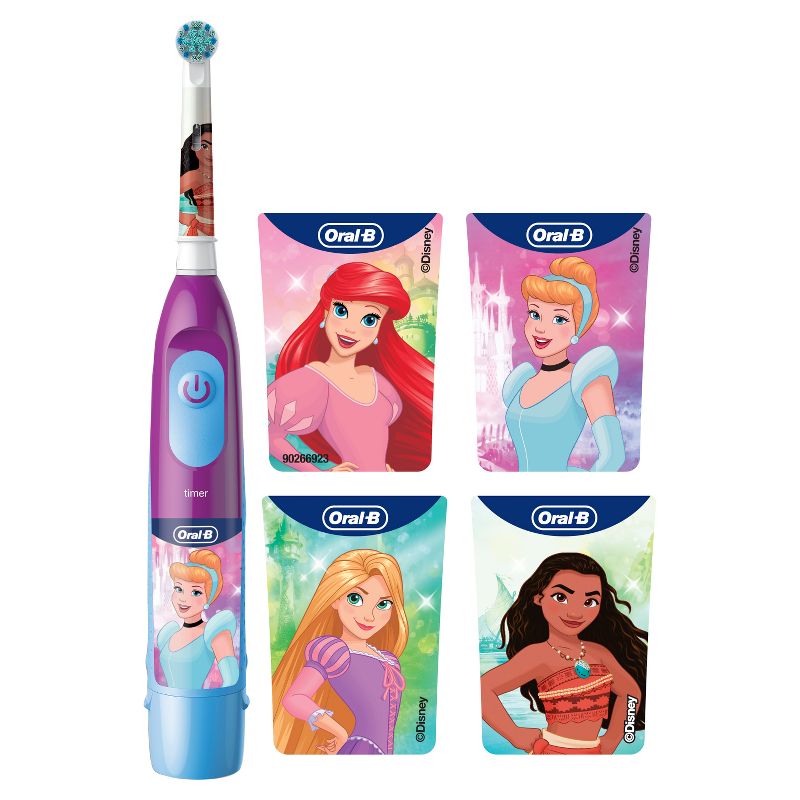 Oral-B Kids&#39; Soft Bristles Battery Toothbrush Featuring Disney&#39;s Princesses with Replaceable Brush Head, for ages 3+, 4 of 15