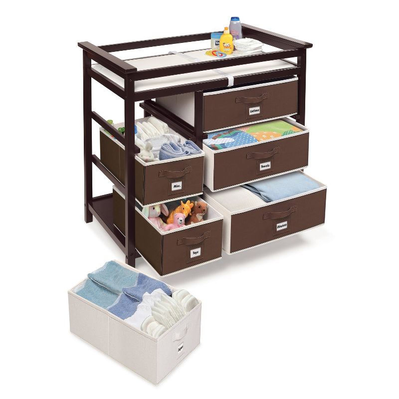 Badger Basket Modern Baby Changing Table with Six Baskets, 3 of 10