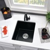 PROOX Matte Black Granite Composite 18 in. Undermount Bar Sink with Basket Strainer - 2 of 4
