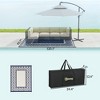 Reversible Outdoor Rug, Waterproof Plastic Straw with Carry Bag, Blue & White Gourd Border - 3 of 4