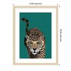 Amanti Art Curious green leopard by Sarah Manovski Wood Framed Wall Art Print - 3 of 4