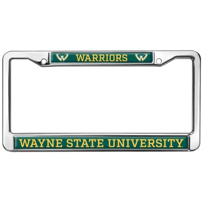Wayne State University Mascot Full Size Standard License Plate Metal Frame