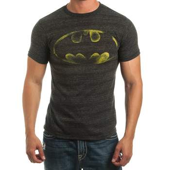 Batman Logo Bat Signal Men's Charcoal Tee Shirt T-Shirt