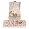 Unique Bargains 3 Layer Women PU Leather Jewelry Organizer Case with Drawer - 3 of 4