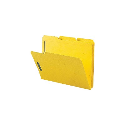 Sparco Fastener Folders w/ 2-Ply Tab 1/3 Ast Tab 50/BX Ltr Yellow SP17270