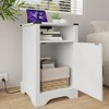 HDZNVF Farmhouse Nightstand Side Table, White - 4 of 4