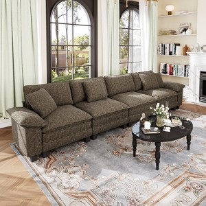 Captiva Designs Cloud Modular Sofa, 157.5" Sectional Couch with Deep Seats, 4-Seater Upholstered Sofa - 1 of 4