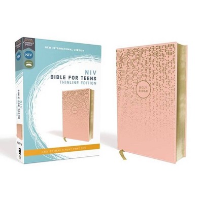 Niv, Bible for Teens, Thinline Edition, Leathersoft, Pink, Red Letter Edition, Comfort Print - by  Zondervan (Leather Bound)