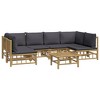 vidaXL Garden Lounge Set Dark Grey, Bamboo Bamboo, Polyester Medium - 3 of 4