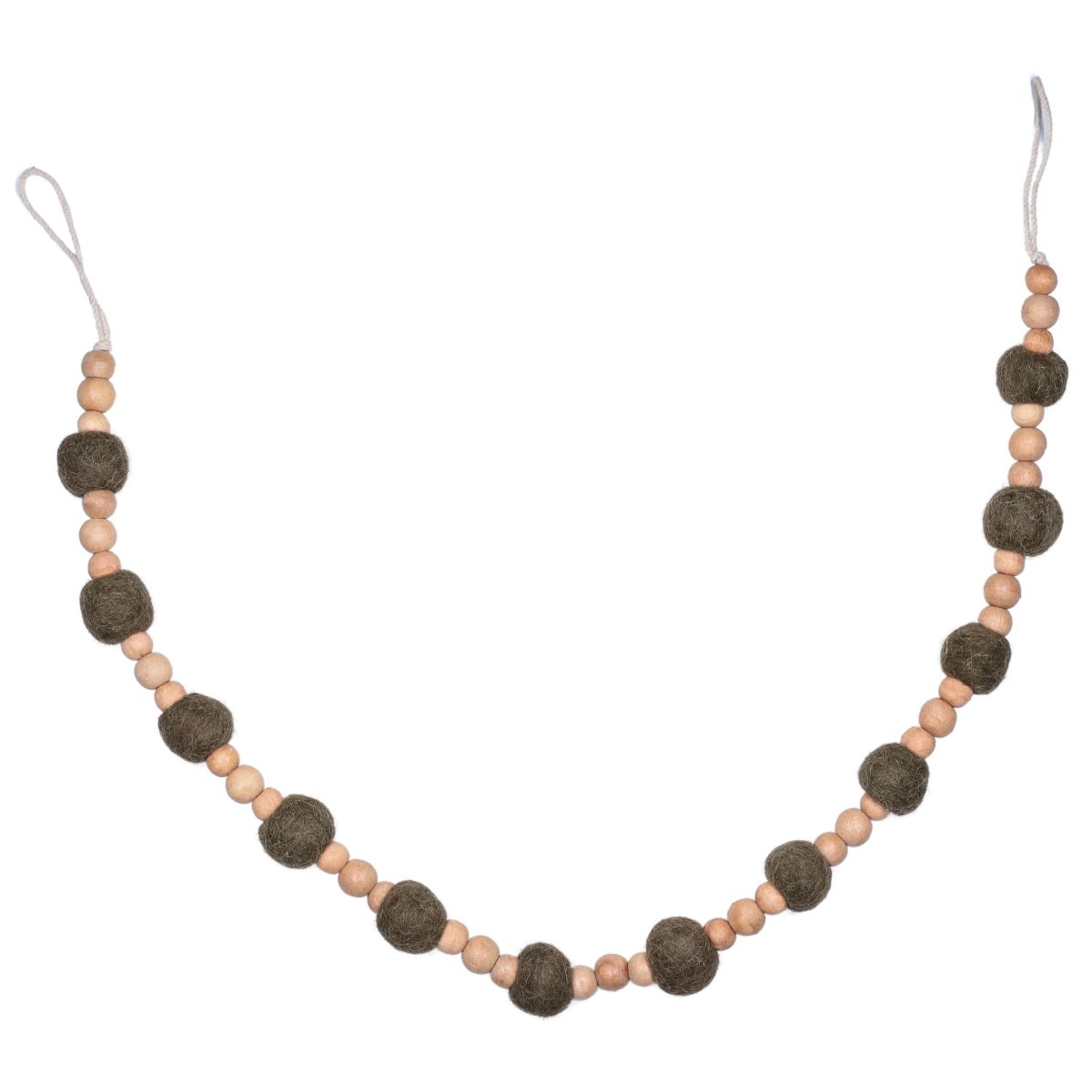 Vickerman 72" Wood and Felt Pom Pom Garland - thumbnail 4
