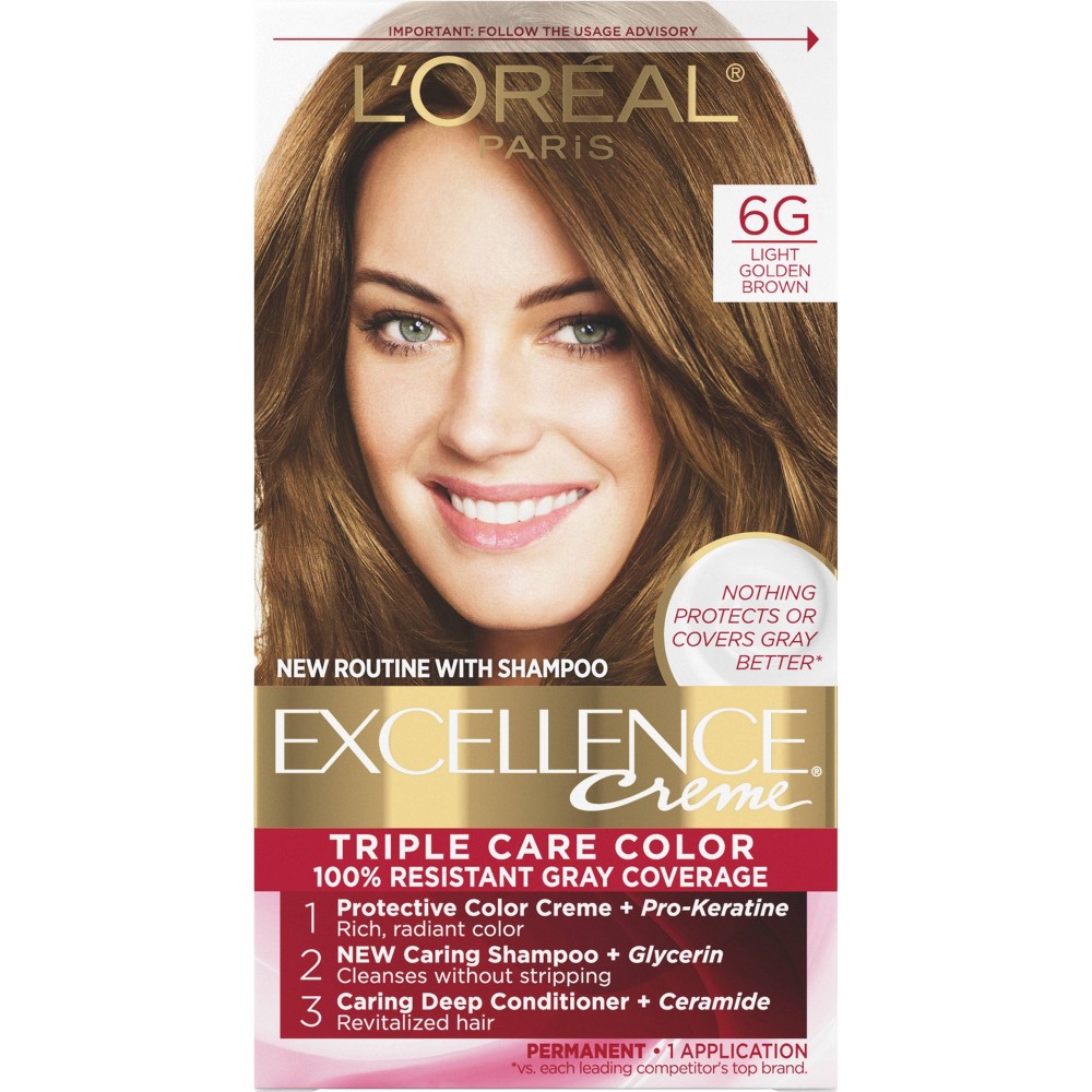 Photos - Hair Dye LOreal L'Oreal Paris Excellence Triple Protection Permanent Hair Color - 6.3 fl o 