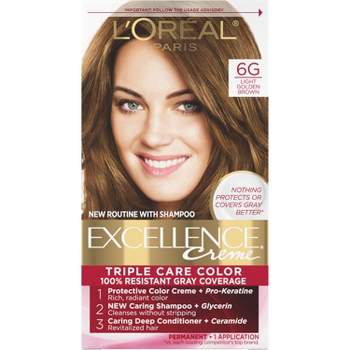 L'Oreal Paris Excellence Triple Protection Permanent Hair Color - 6.3 fl oz - 6G Light Golden Brown - 1 kit