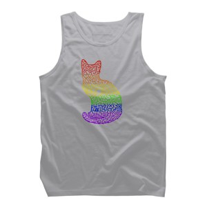 Adult Design By Humans Pride Rainbow Cat Maze By MisoKnotty Tank Top - 1 of 2