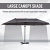 CAVINAS 14 FT Extra-Large Double Sided Boat Umbrella Deck Umbrella with Base Outside Umbrella for Garden and Patio, Gray - 3 of 4