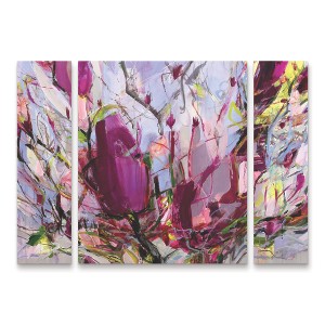 Trademark Fine Art Kati Bujna Magnolia Blossoms 3 Piece Panel Set Art - 1 of 3