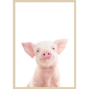 Amanti Art Baby Pig by Kathrin Pienaar Wood Framed Wall Art Print - 1 of 4