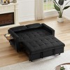 DOMETOUR Modern Velvet Loveseat Sofa Bed Convertible Sleeper for Living Room Bedroom with 2 Lumbar Pillows and Side Coffee Table - 4 of 4
