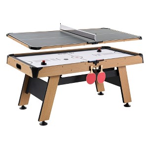 Rally and Roar 72 Inch Air Hockey Table with LED Scorer and Table Tennis Top - 1 of 4